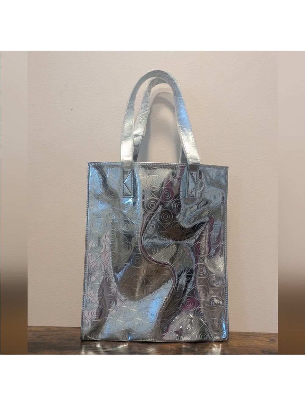 Kenzo World Perfumes Ice Metallic Blue Tote Bag